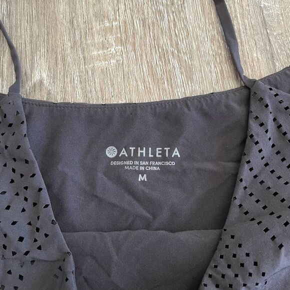 Athleta FWS Laser Cut Peforated Black Tank Top - Size: Medium - Picture 3 of 5